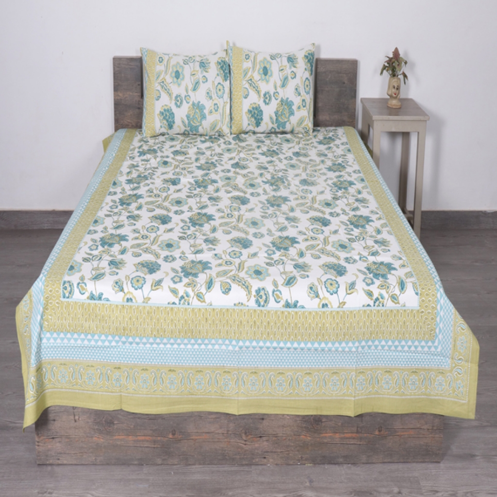 COTTON SCREEN PRINTED BED SHEETS