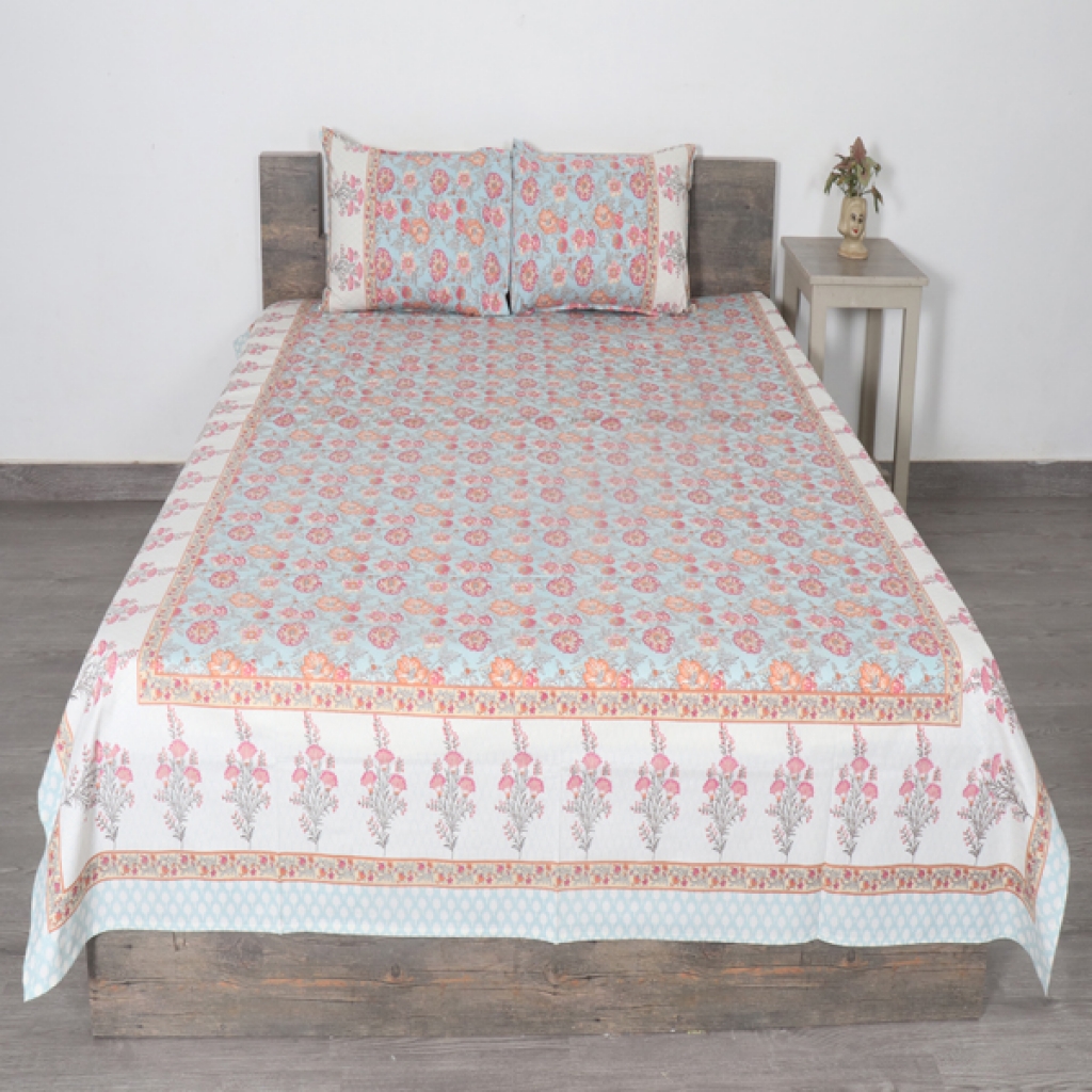 COTTON SCREEN PRINTED BED SHEETS
