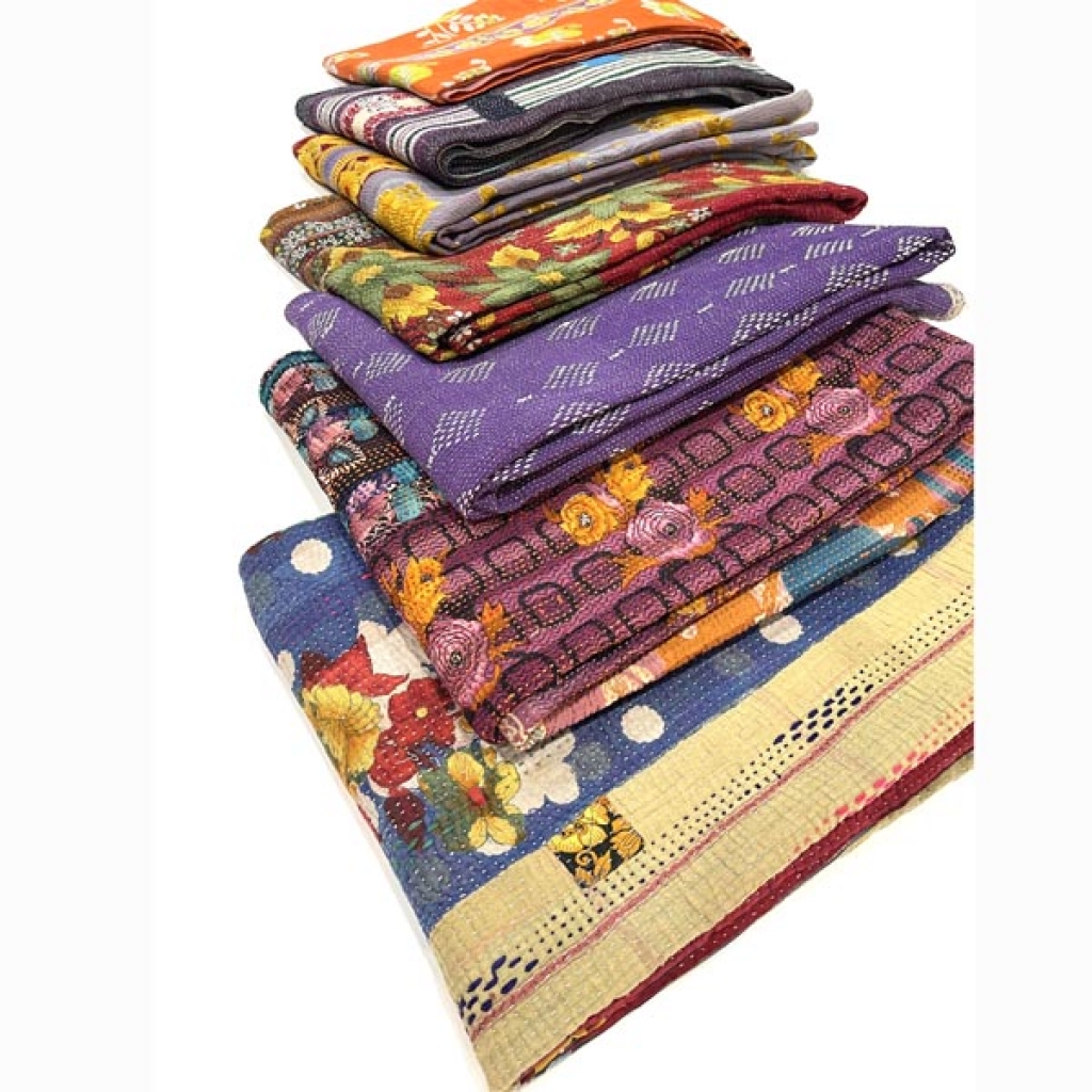 INDIAN HANDMADE VINTAGE COTTON KANTHA GUDRI
