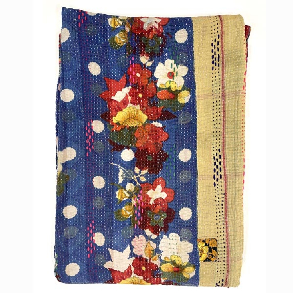 INDIAN HANDMADE VINTAGE COTTON KANTHA GUDRI