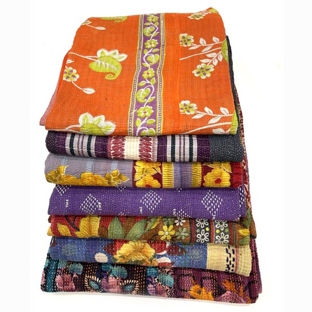 INDIAN HANDMADE VINTAGE COTTON KANTHA GUDRI