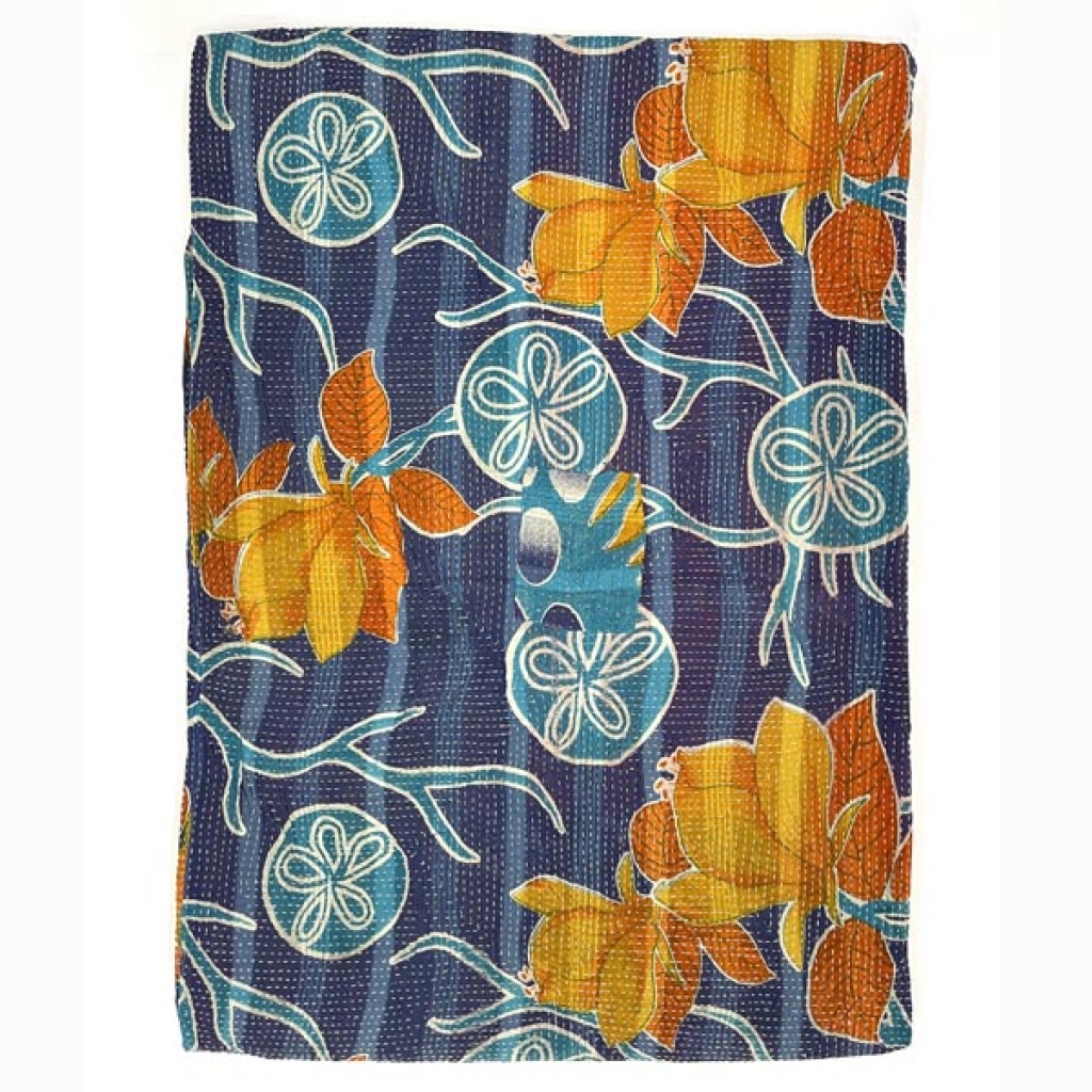 VINTAGE KANTHA GUDRI FLORAL PRINT