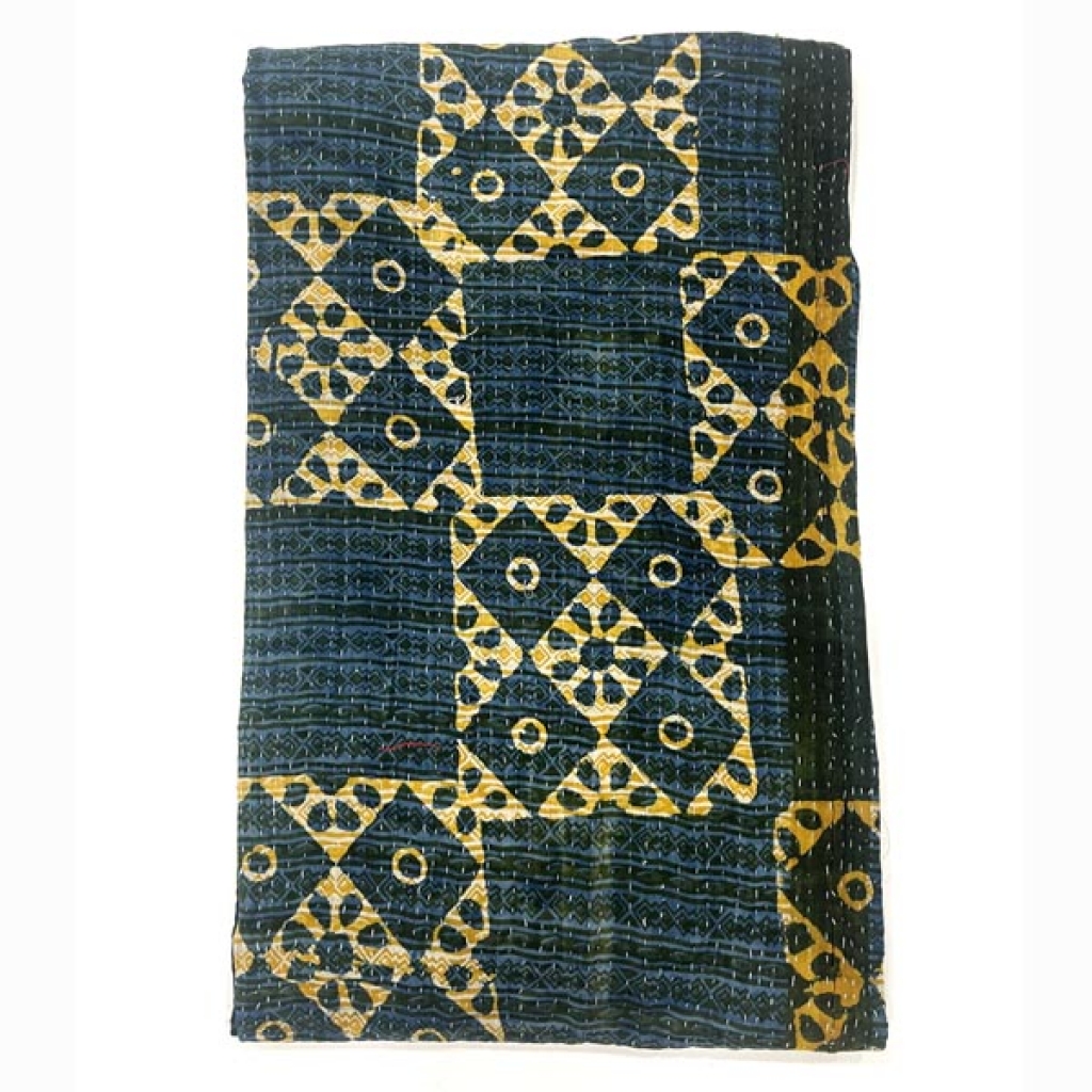 HANDMADE COTTON INDIGO PRINT GUDRI