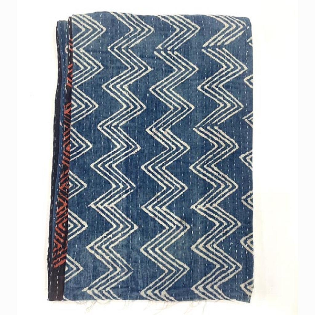 HANDMADE COTTON INDIGO PRINT GUDRI