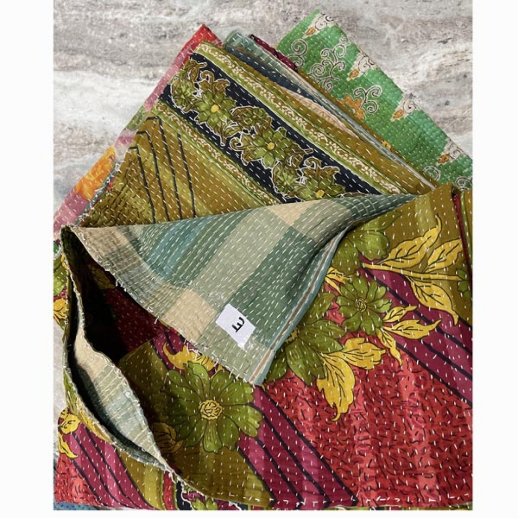 HANDMADE COTTON KANTHA VINTAGE GUDRI