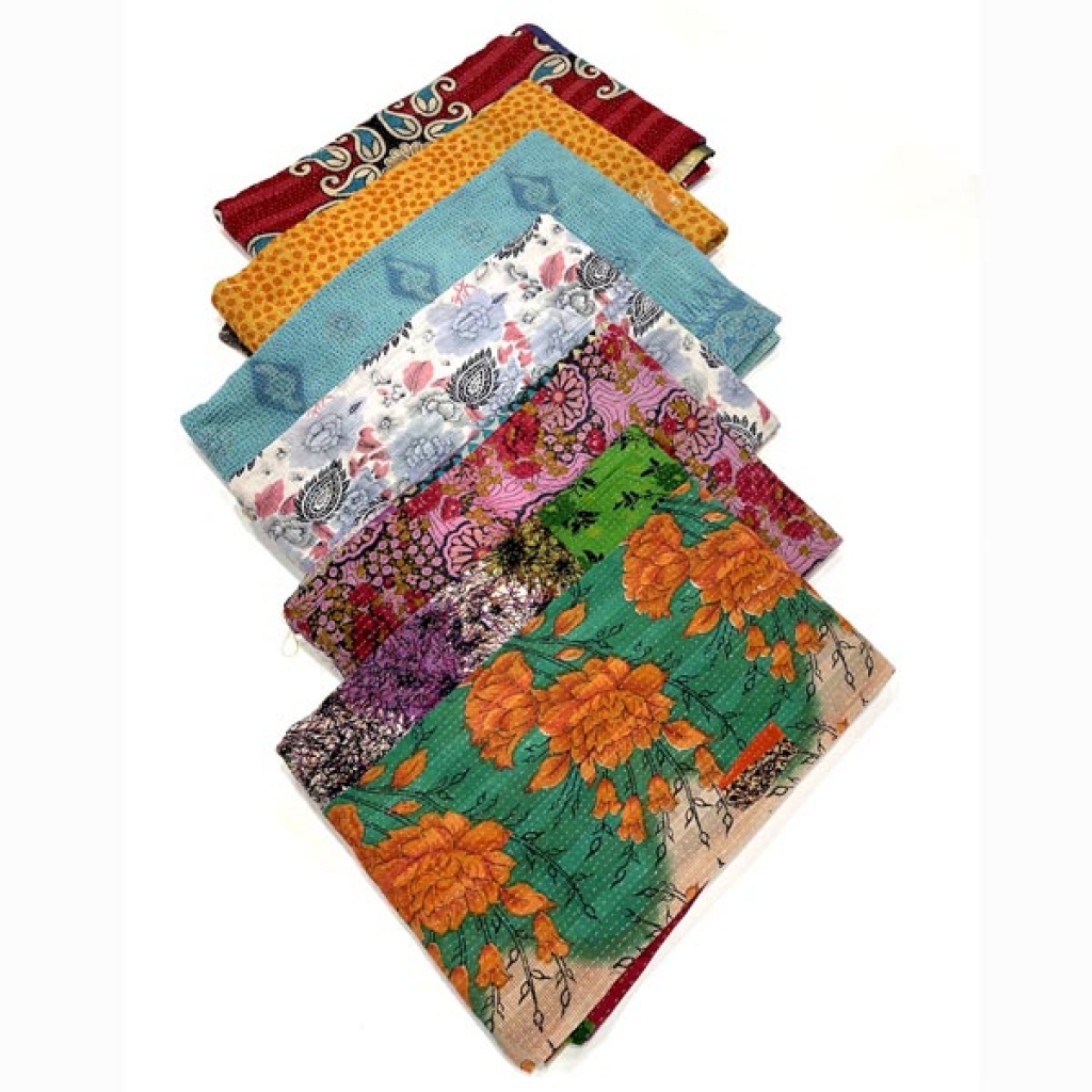 HANDMADE VINTAGE KANTHA COTTON GUDRI