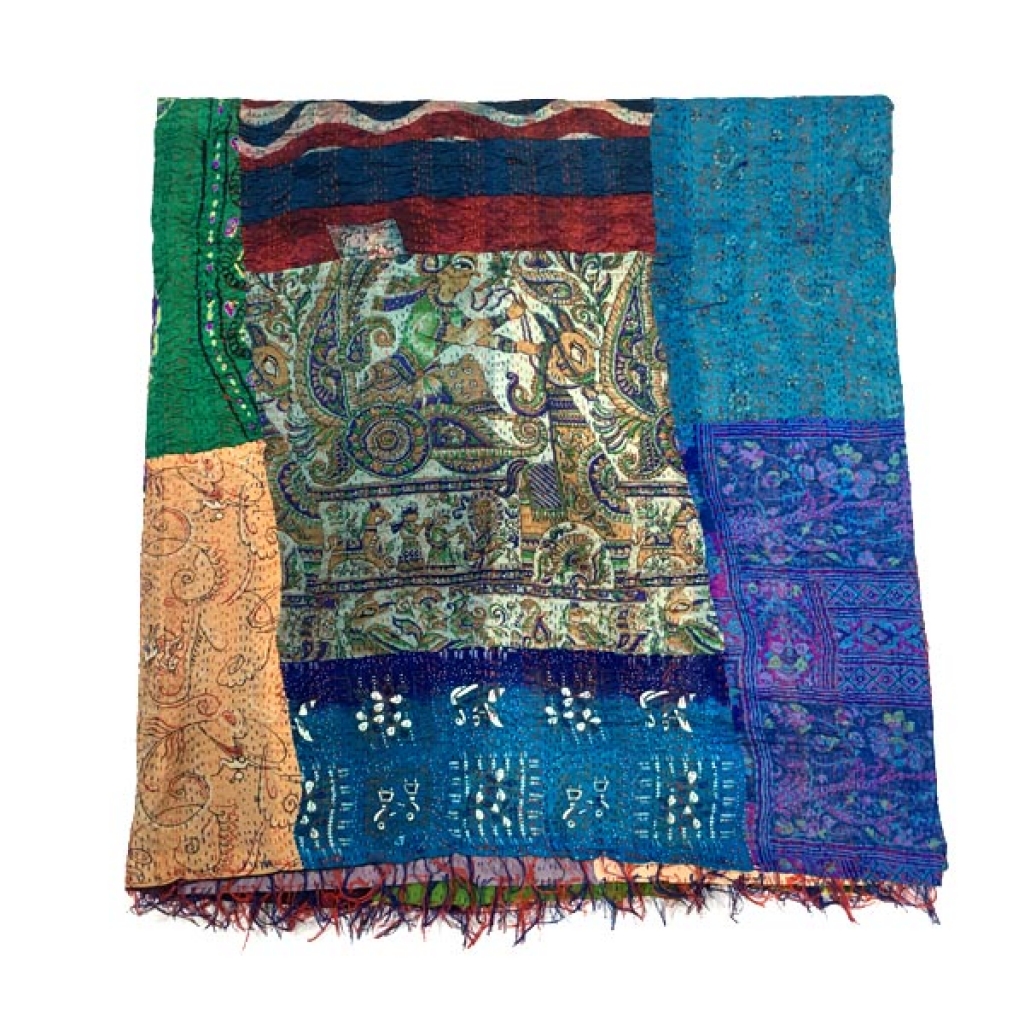 Silk Handmade Patch Work Bedsheet