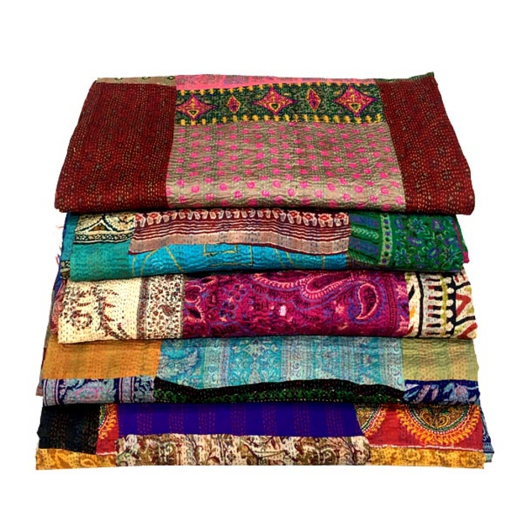 Silk Handmade Patch Work Bedsheet