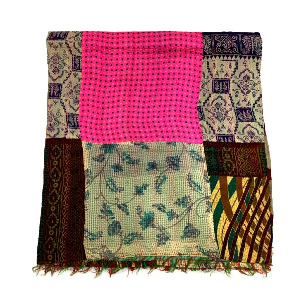 Silk Handmade Patch Work Bedsheet