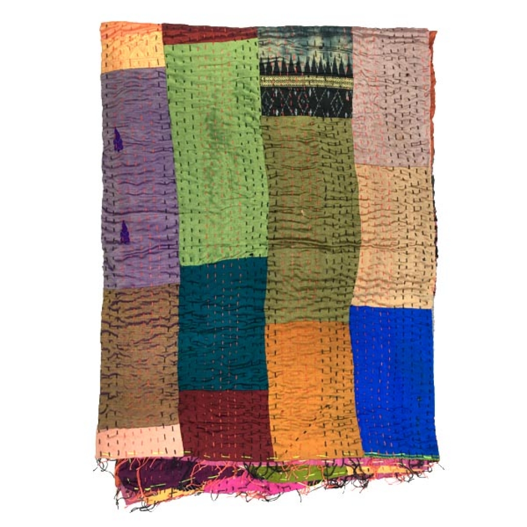 Handmade Silk Big Stich Patch Work Bedsheet