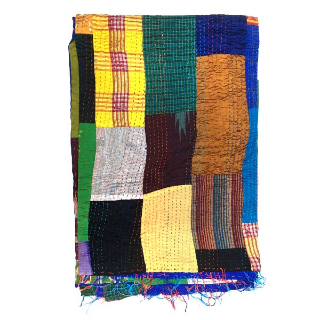 Handmade Silk Big Stich Patch Work Bedsheet