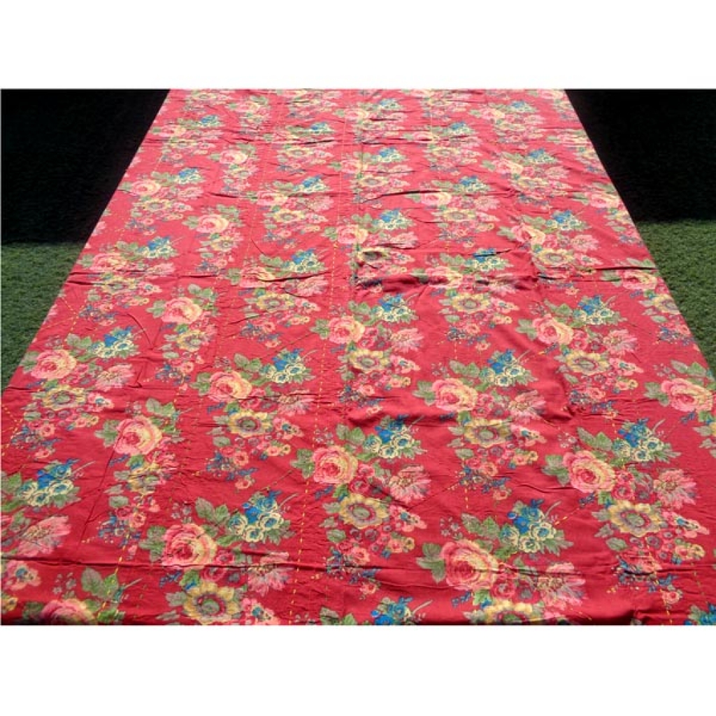 Screen Print Kantha Bed Cover