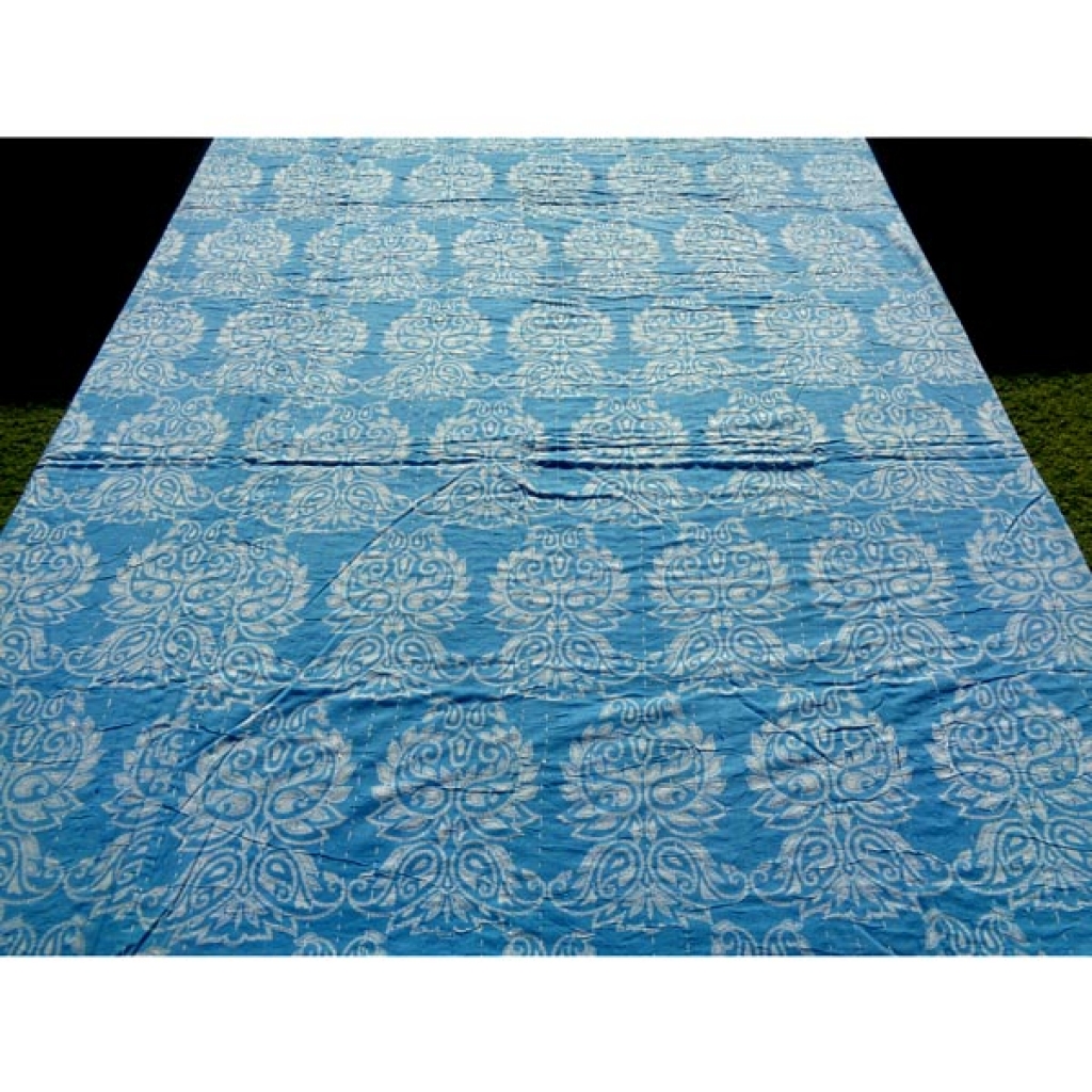 Screen Prtint Cotton Kantha Bed Cover