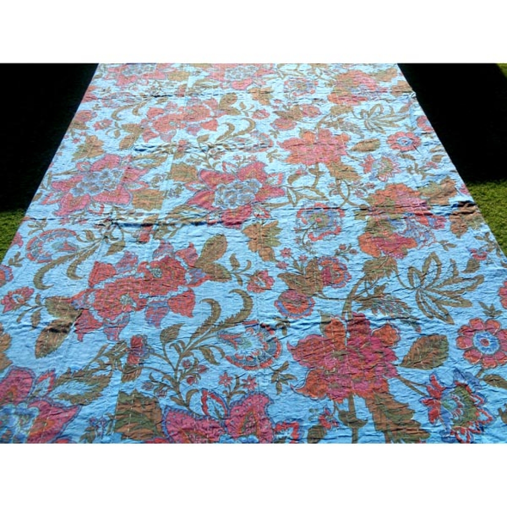 Screen Prtint Cotton Kantha Bed Cover