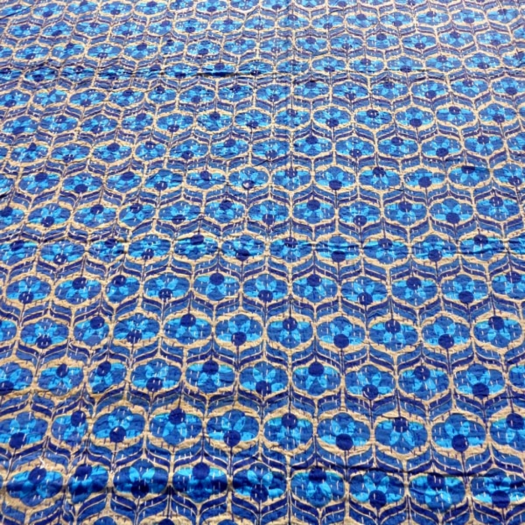 Kantha Cotton Screen Prtint Bed Cover