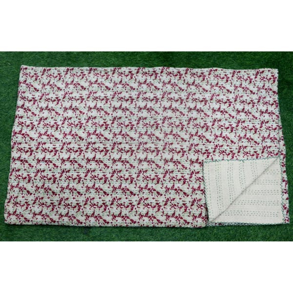 Cotton Kantha Bed Cover Screen Print