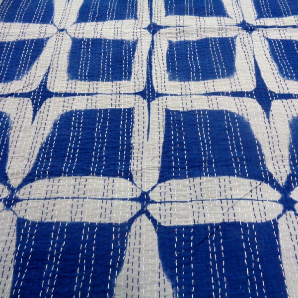 Indian Handmade Cotton Kantha Bed Cover