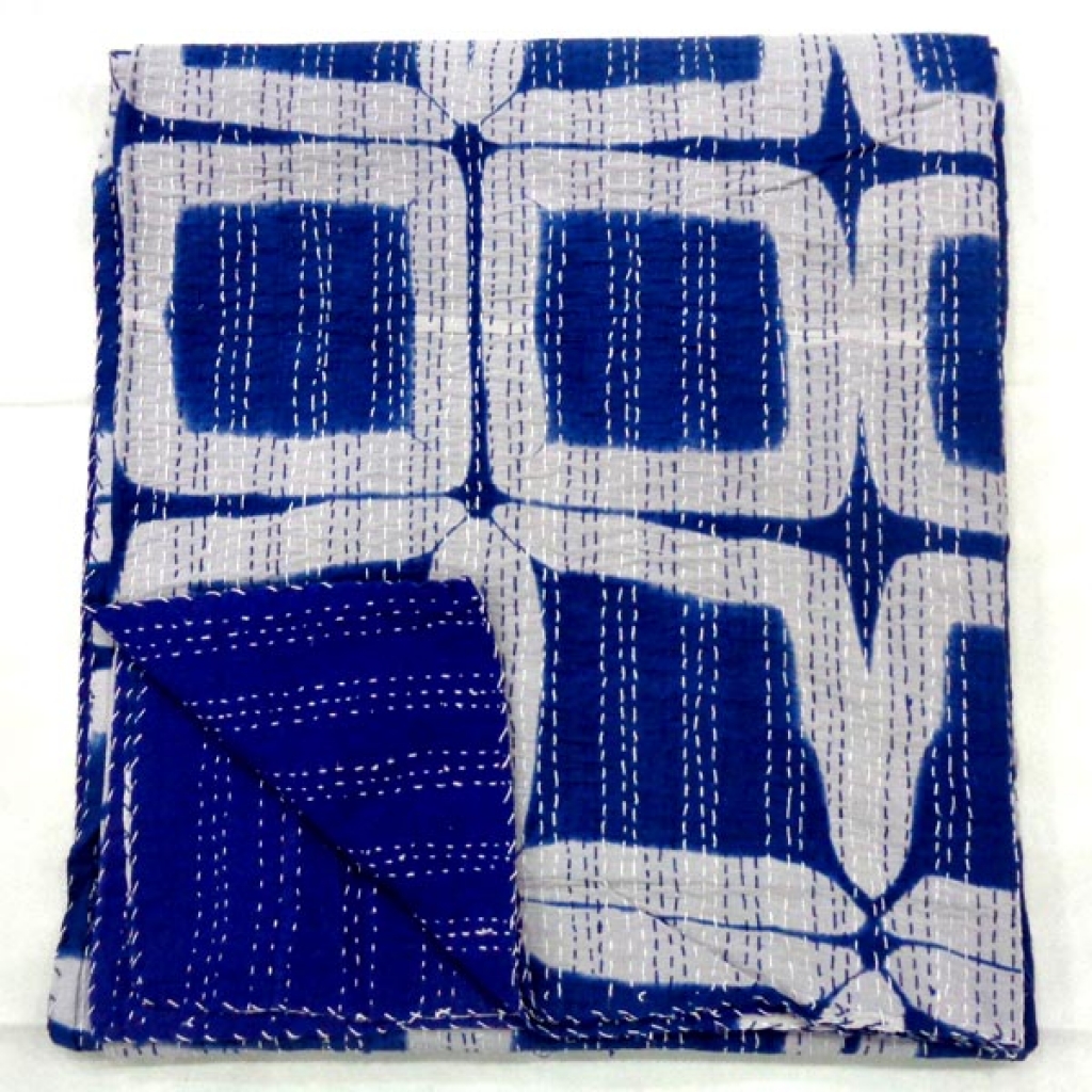Indian Handmade Cotton Kantha Bed Cover
