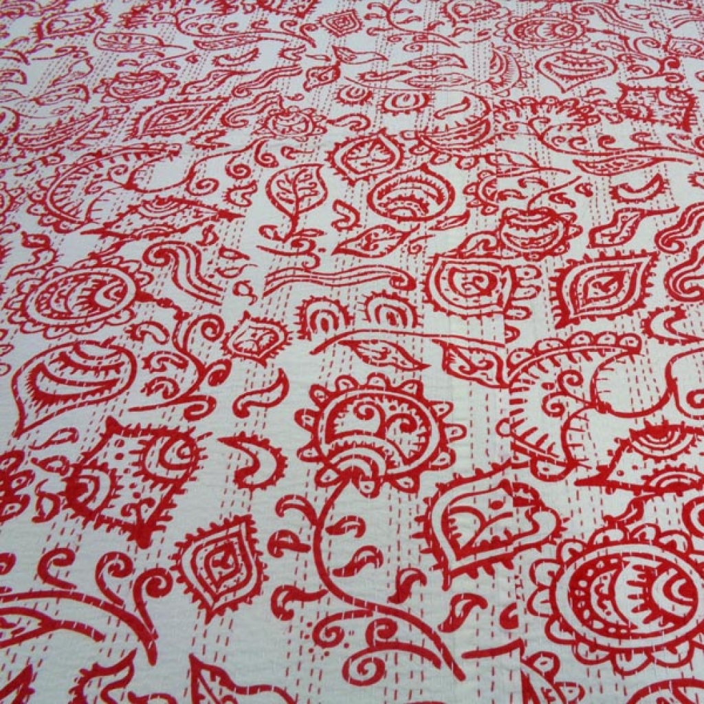 Indian Handmade Cotton Kantha Bed Cover