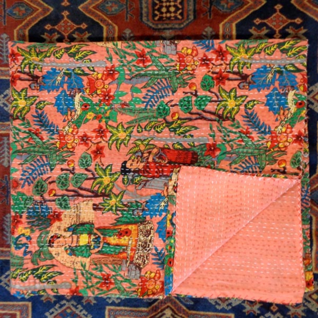 Cotton Handmade Kantha Bed Cover