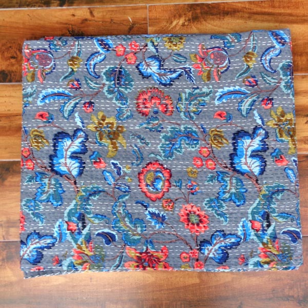 Cotton Handmade Kantha Bed Cover