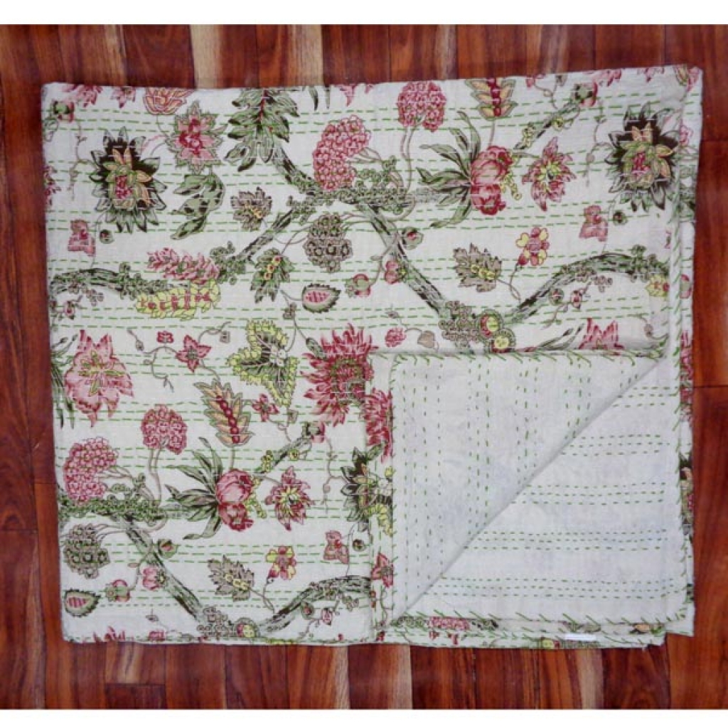 Cotton Handmade Kantha Bed Cover