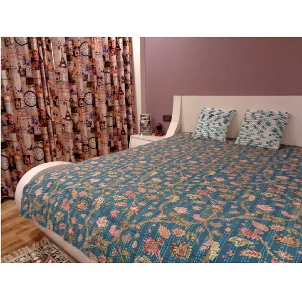 Cotton Handmade Kantha Bed Cover