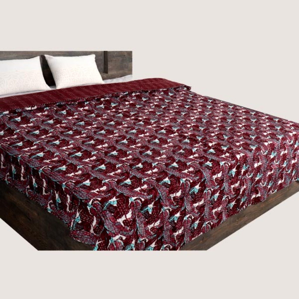 Cotton Handmade Kantha Bed Cover