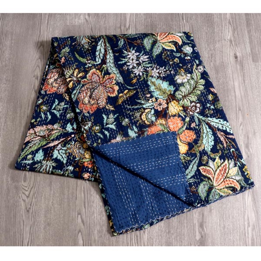 Cotton Handmade Kantha Bed Cover