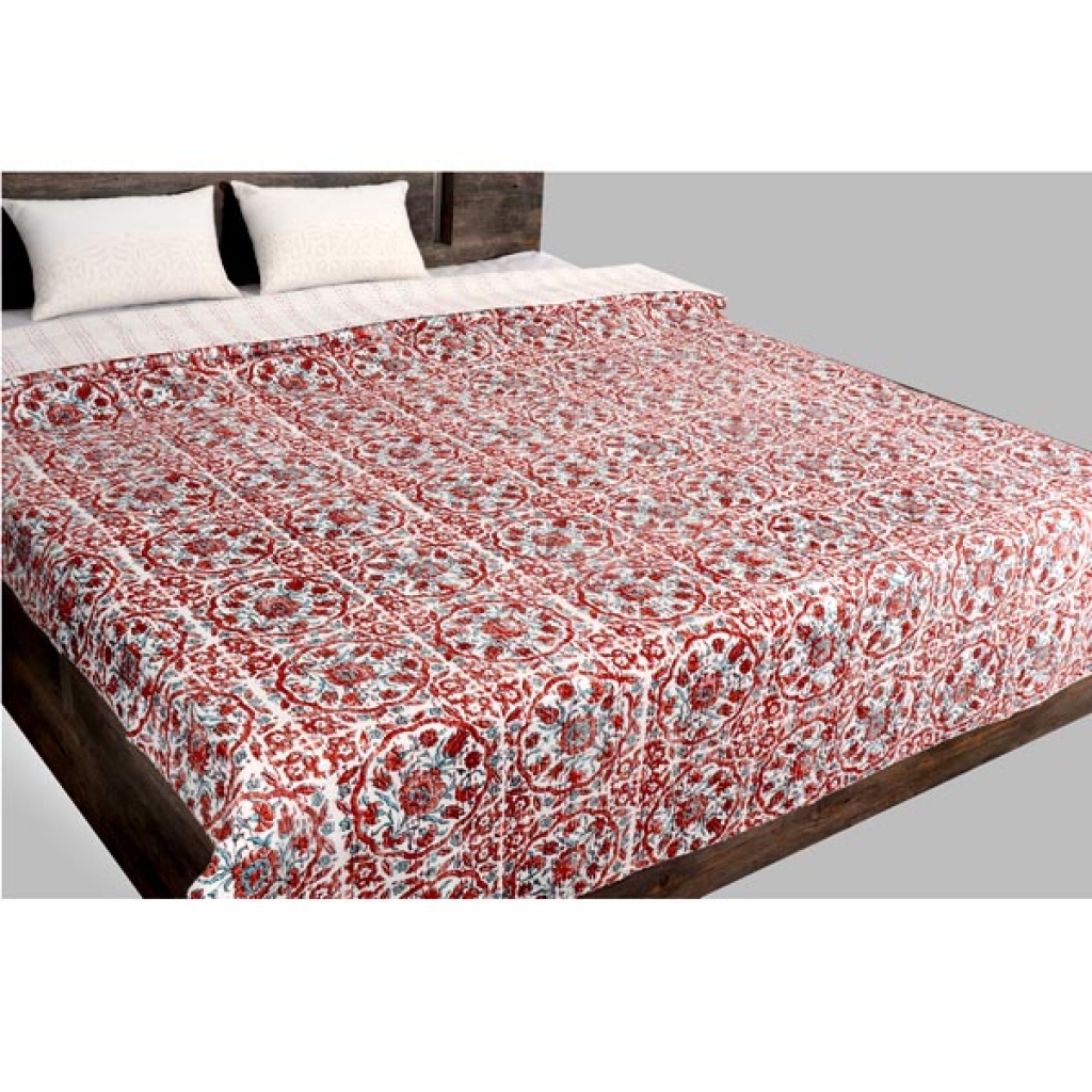 Handmade Cotton Kantha Bed Cover