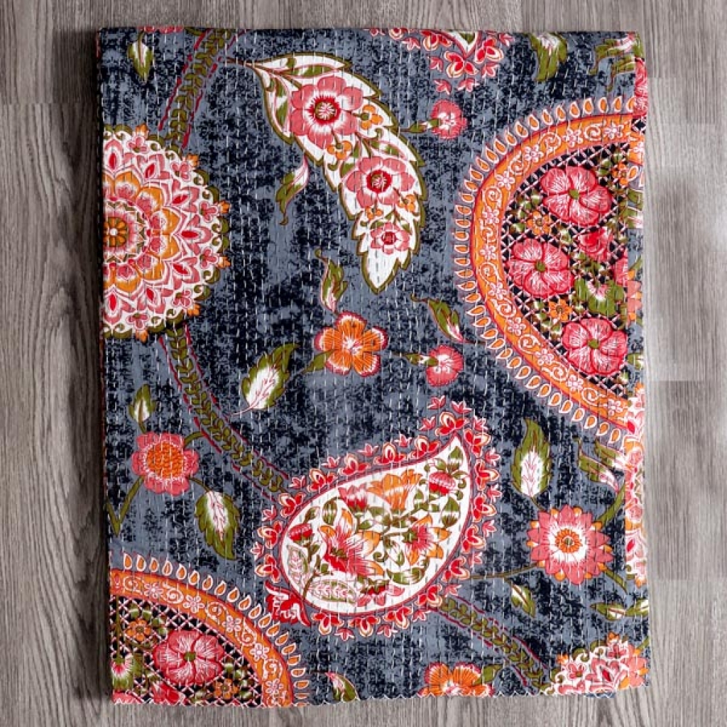 Handmade Cotton Kantha Bed Cover