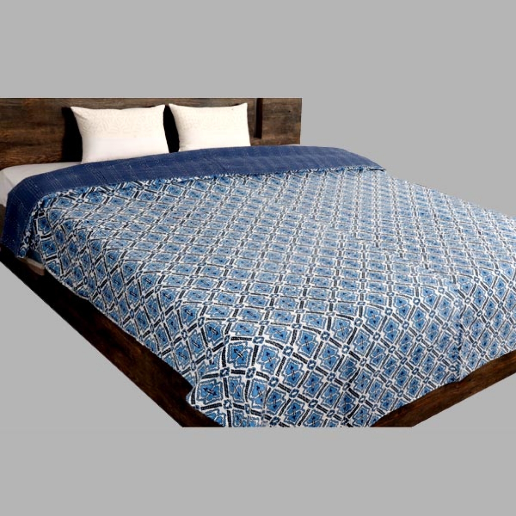 Handmade Cotton Kantha Bed Cover