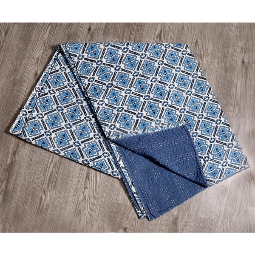 Handmade Cotton Kantha Bed Cover