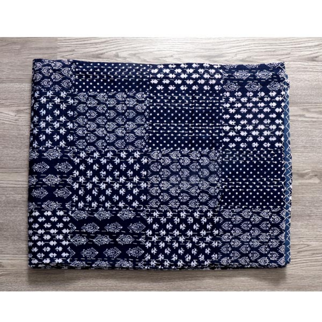 Handmade Cotton Kantha Bed Cover