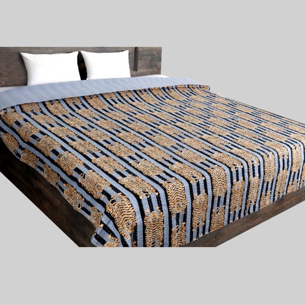 Handmade Cotton Kantha Bed Cover