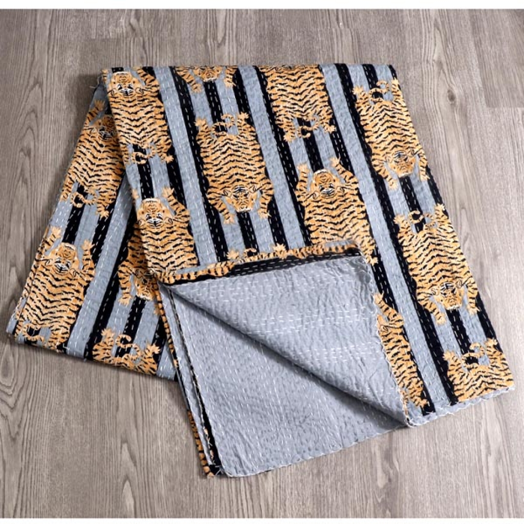 Handmade Cotton Kantha Bed Cover