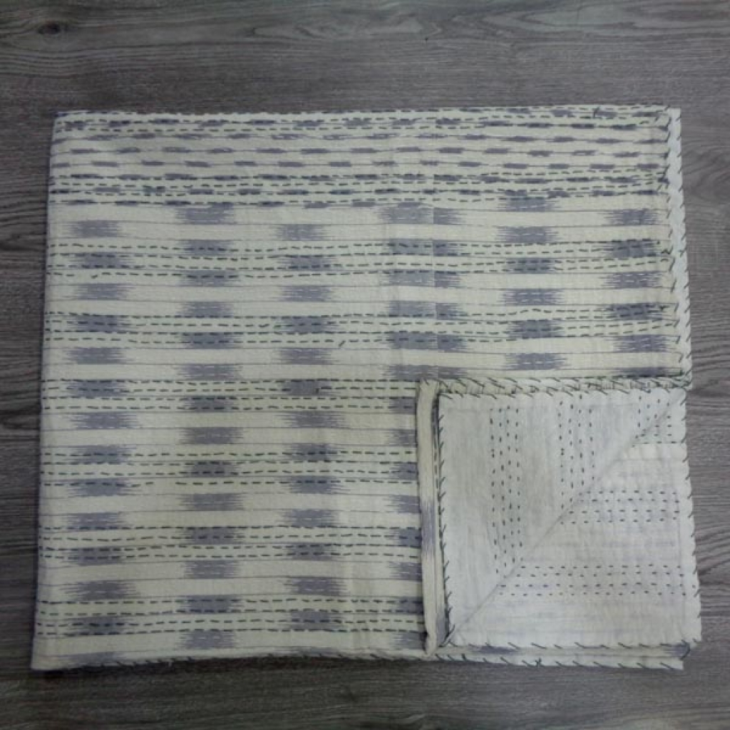Handmade Cotton Kantha Bed Cover