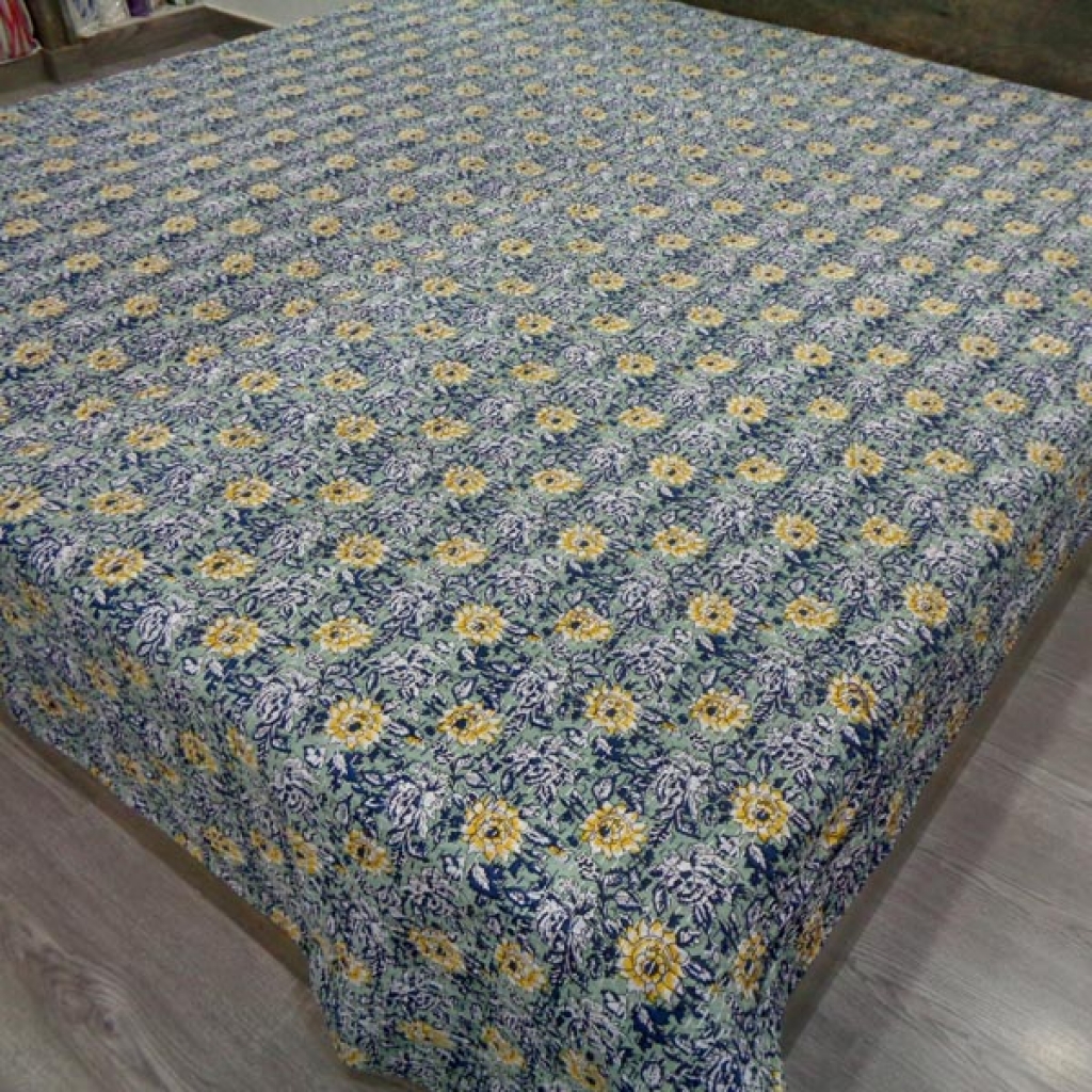 Handmade Cotton Kantha Bed Cover