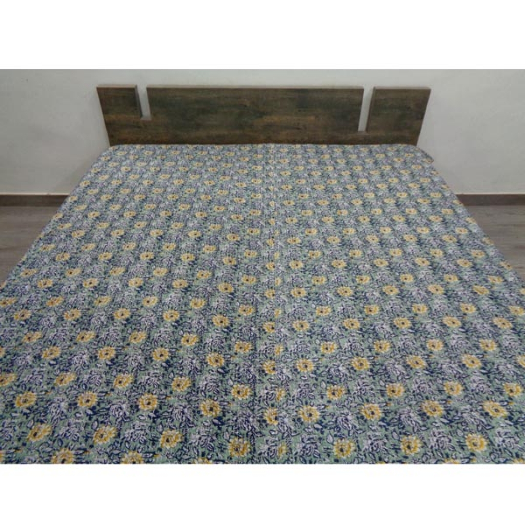 Handmade Cotton Kantha Bed Cover