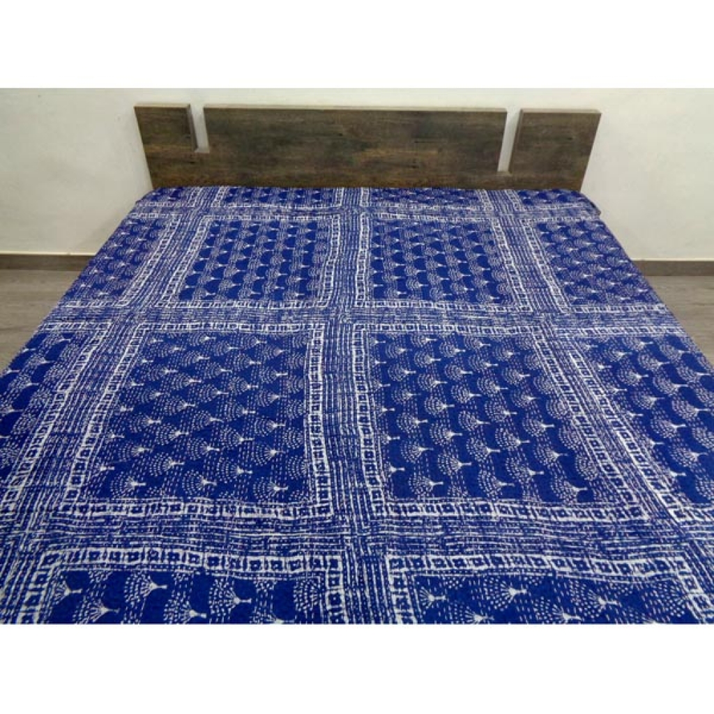 Handmade Cotton Kantha Bed Cover