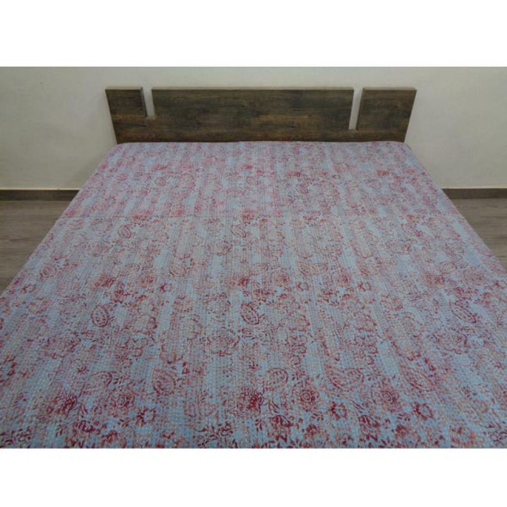 Handmade Cotton Kantha Bed Cover
