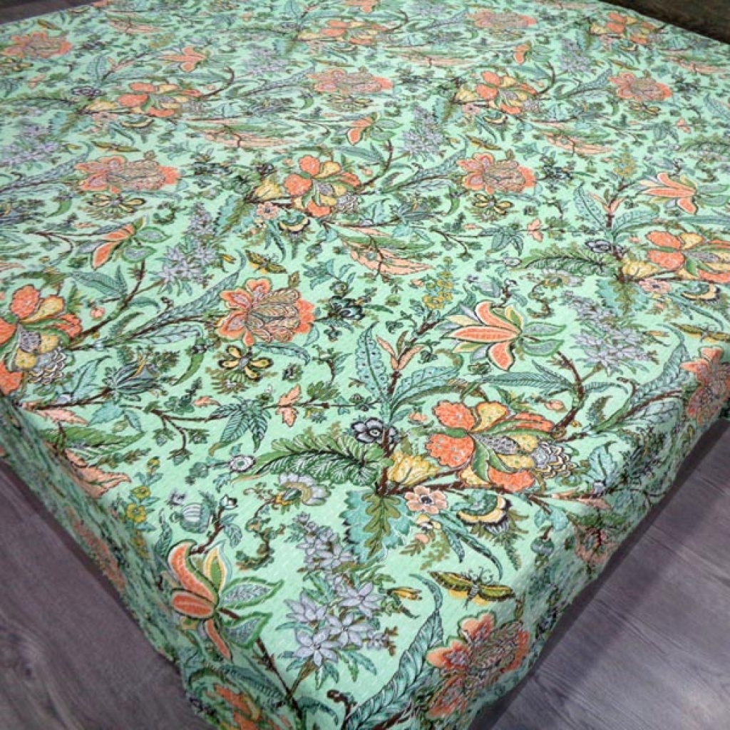 Handmade Cotton Kantha Bed Cover