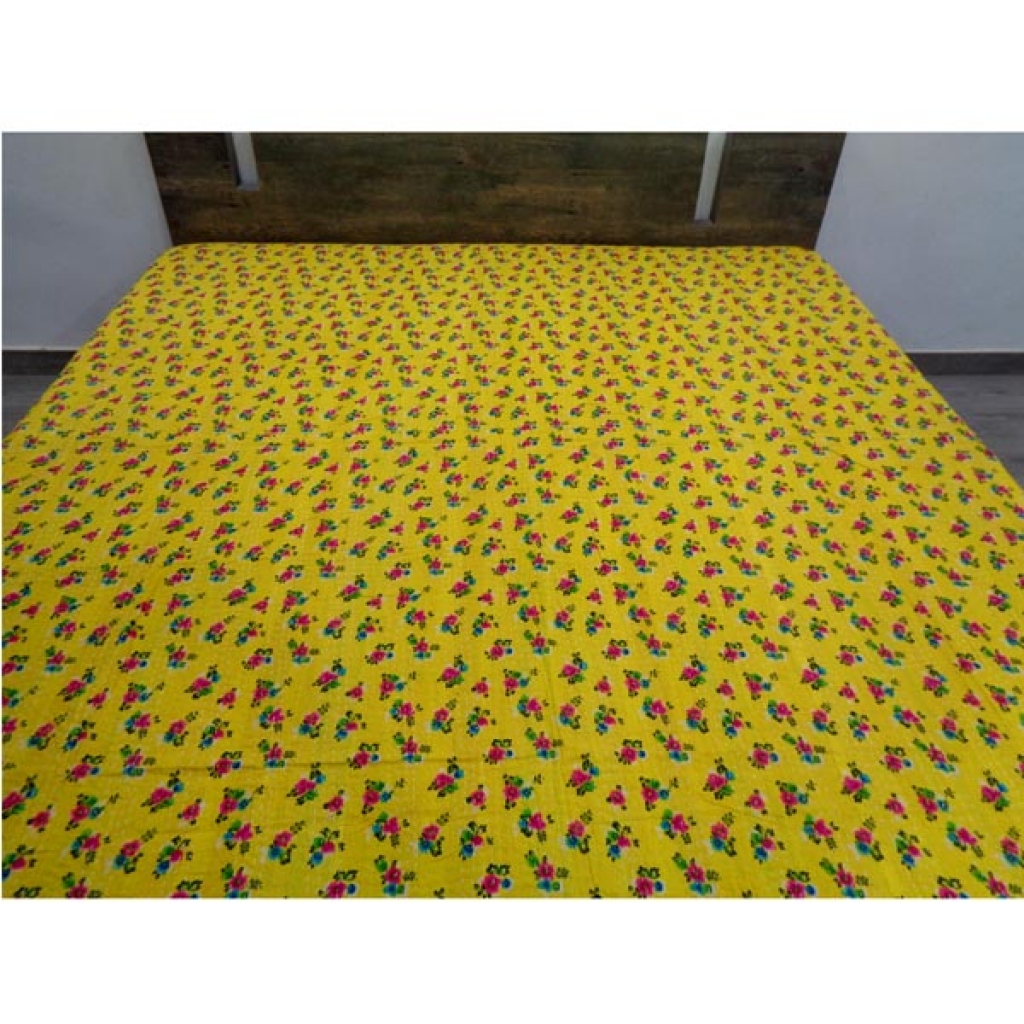 Handmade Cotton Kantha Bed Cover