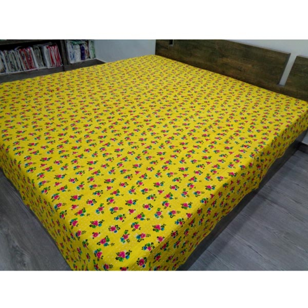 Handmade Cotton Kantha Bed Cover