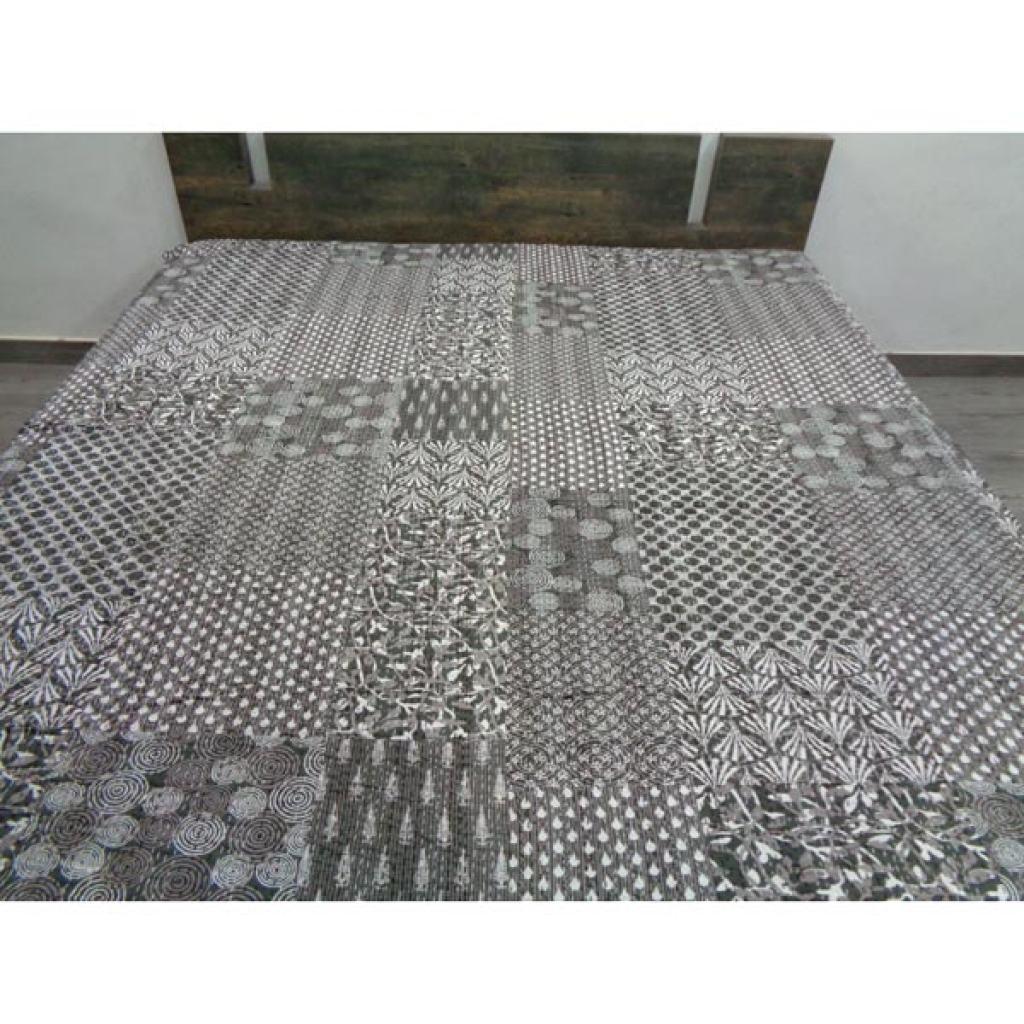 Handmade Cotton Kantha Bed Cover