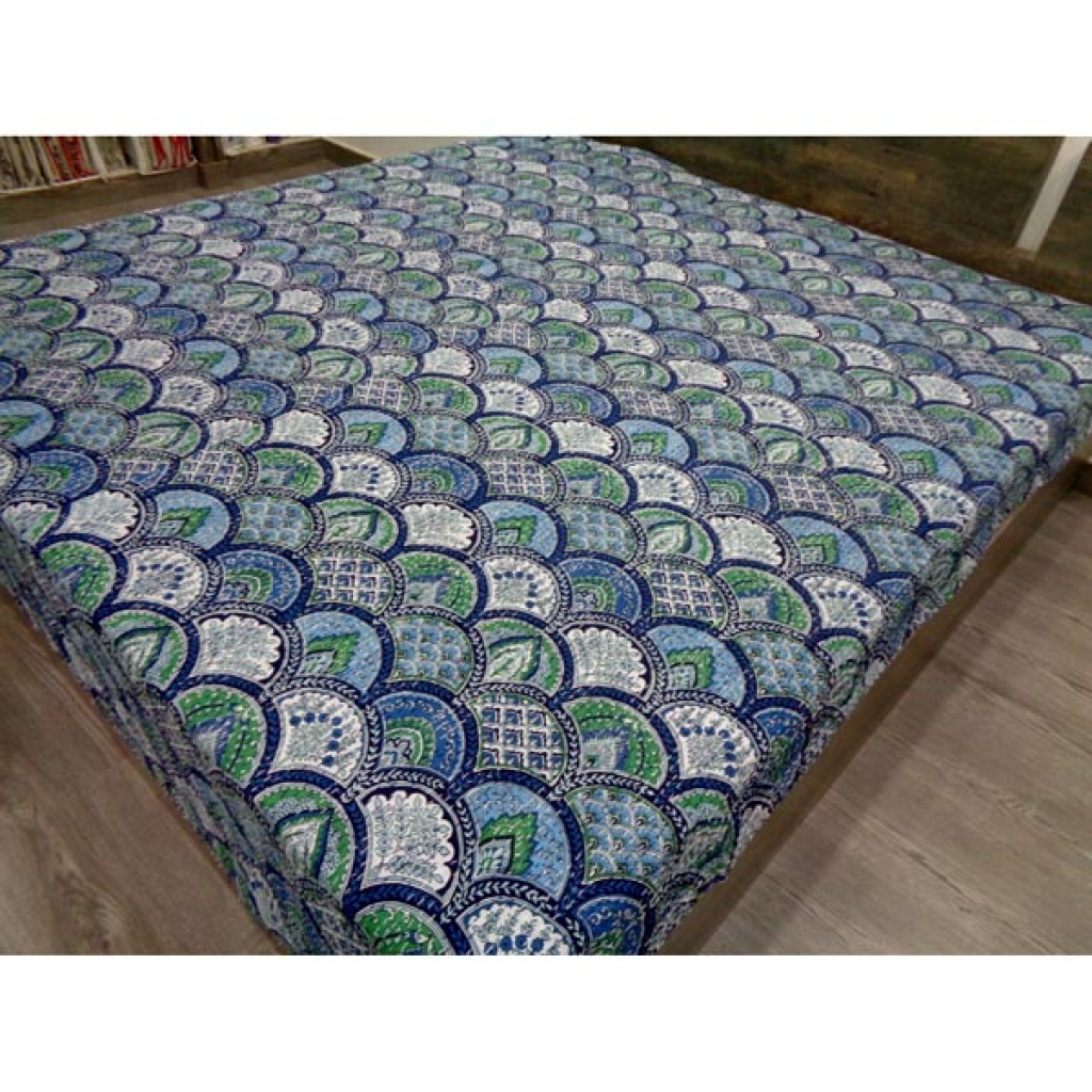 Handmade Cotton Kantha Bed Cover