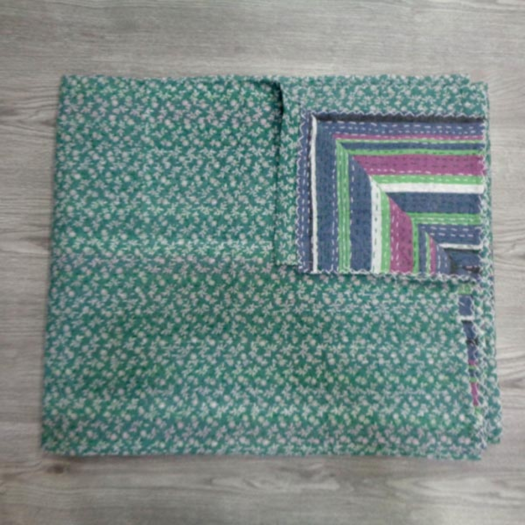 Handmade Cotton Kantha Bed Cover