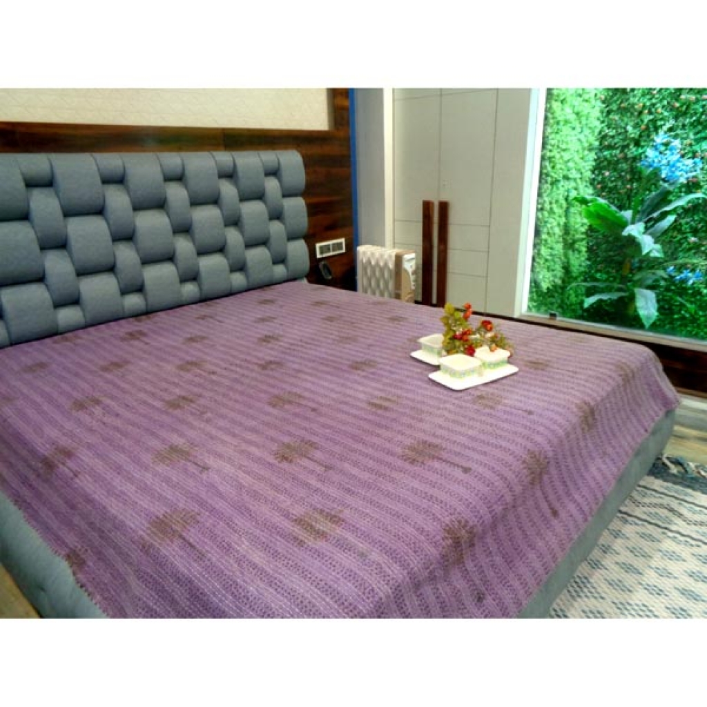 Handmade Cotton Kantha Bed Cover