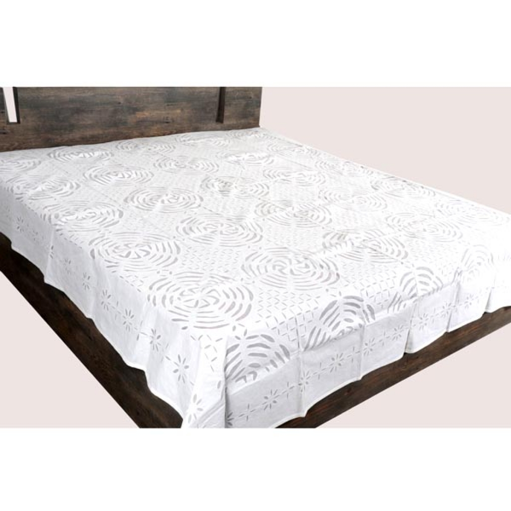 Handmade Antique Design Cut Work Bedsheet