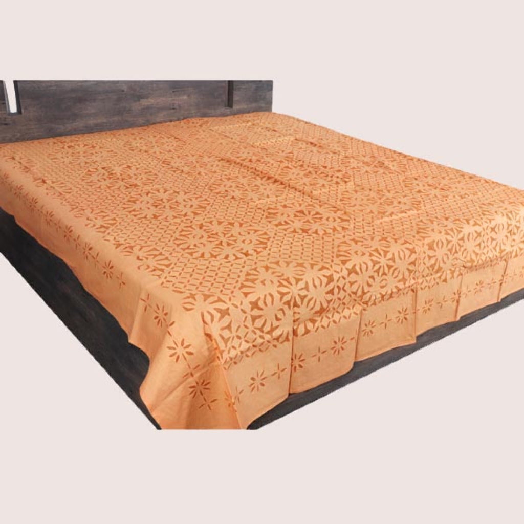 Handmade Antique Design Cut Work Bedsheet